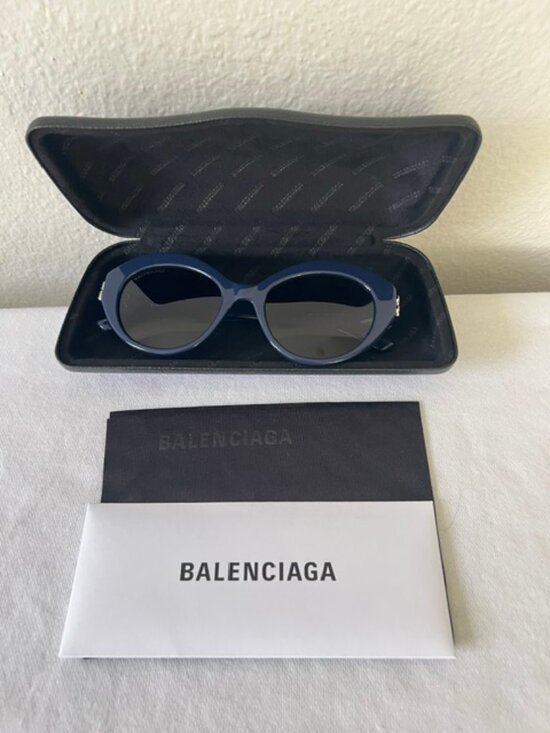 BALENCIAGA Sunglasses Navy Blue/ Silver Womenswear BB0133S 004 main image 11